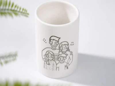 Laser engrave on ceramic bottle