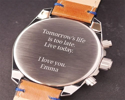 Laser engraving on watch back